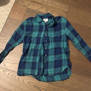 Plaid Shirt in Blue and Green